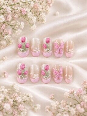 Tulip French Tip Press-On Nails